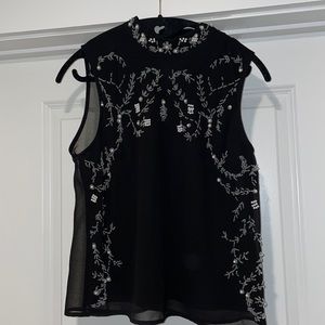 Embroidered black high neck top from Forever 21